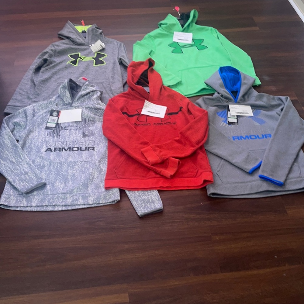 5 barely worn under armor fleece hoodie sz 14 youth boys